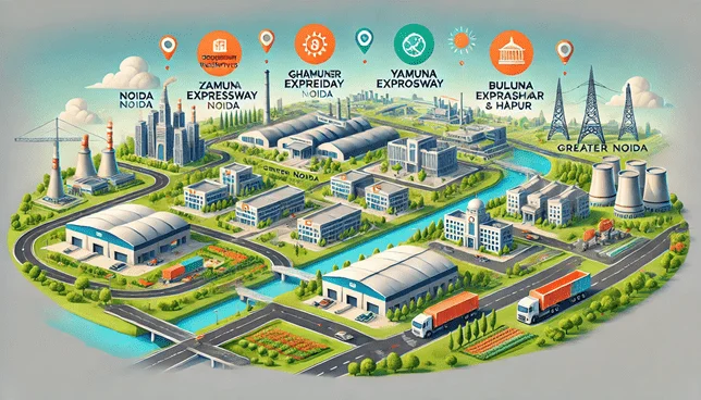 prime warehouse land for sale in noida international airport industrial plot in site 5 greater noida, industrial land in greater noida